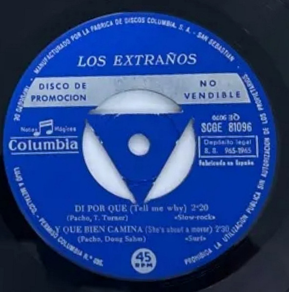 Los Extraños – Oh Mi Amor  single promo mint perfecto raro 45 rpm promo 
