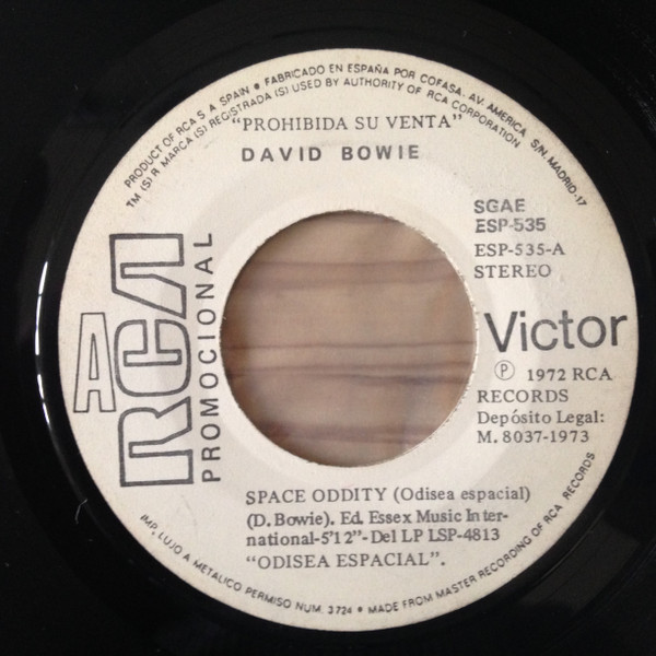 David Bowie – Space Oddity = Odisea Espacial muy raro 7 single promocional español mint 
